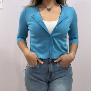 White House Black Market 3/4 Sleeve Cropped Cardigan